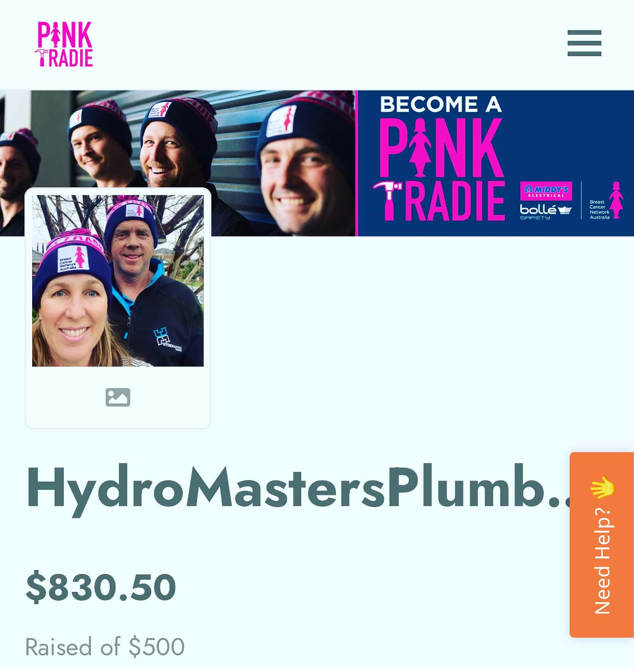 Hydro Masters Plumbing is proud to be part of PINK Tradie