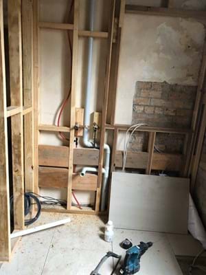 Residential home renovation - roughing in new bathroom