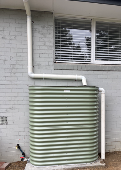 Rainwater tanks are great to collect water for the garden